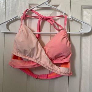 Two tone wrap bikini top
